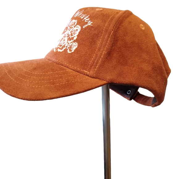 Shyanne Faux Suede Brown Embroidered Hat.  Fun Relaxed Hat For Daily Wear - Picture 6 of 7